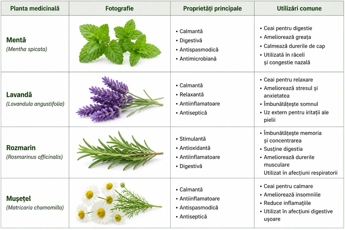 plante medicinale proprietati utilizari gradina