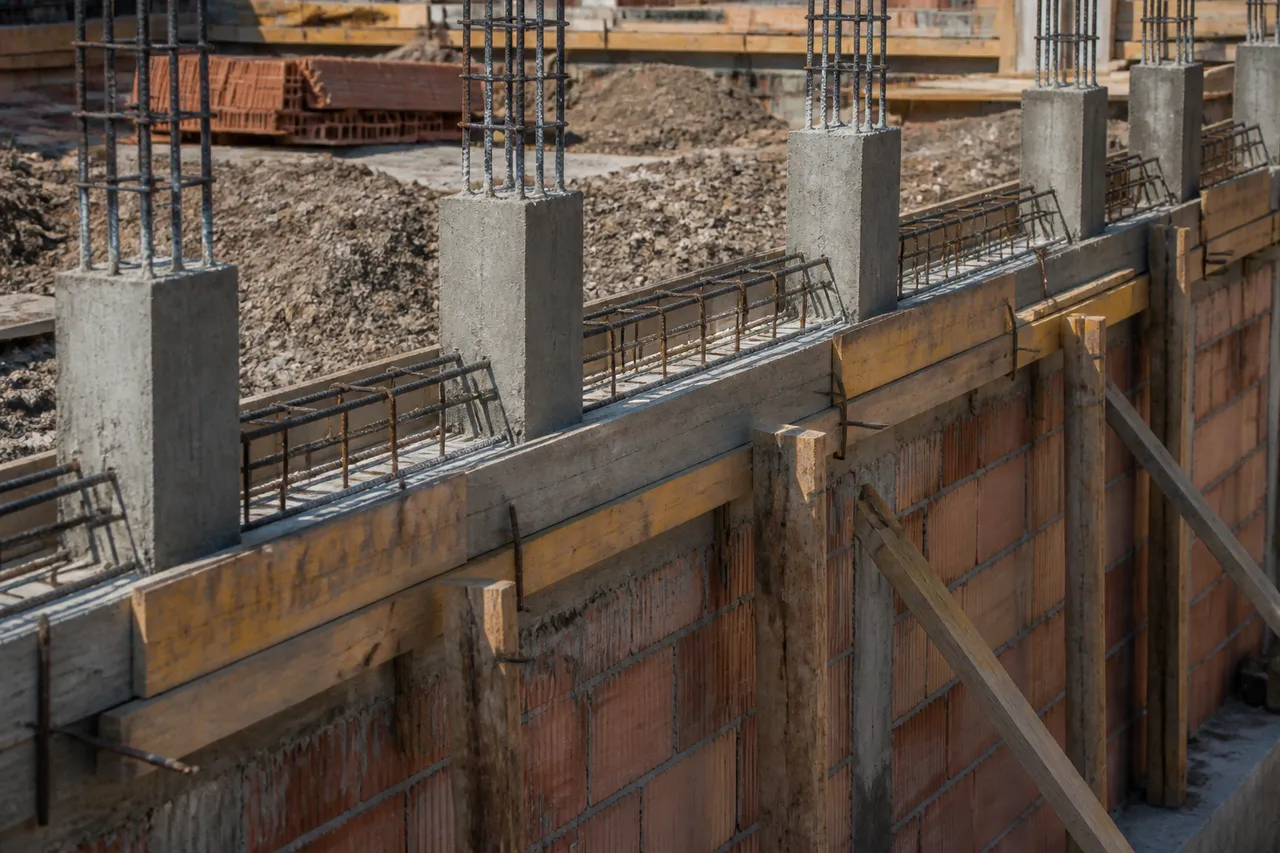 centuri și stâlpișori din beton armat la casa din zidărie