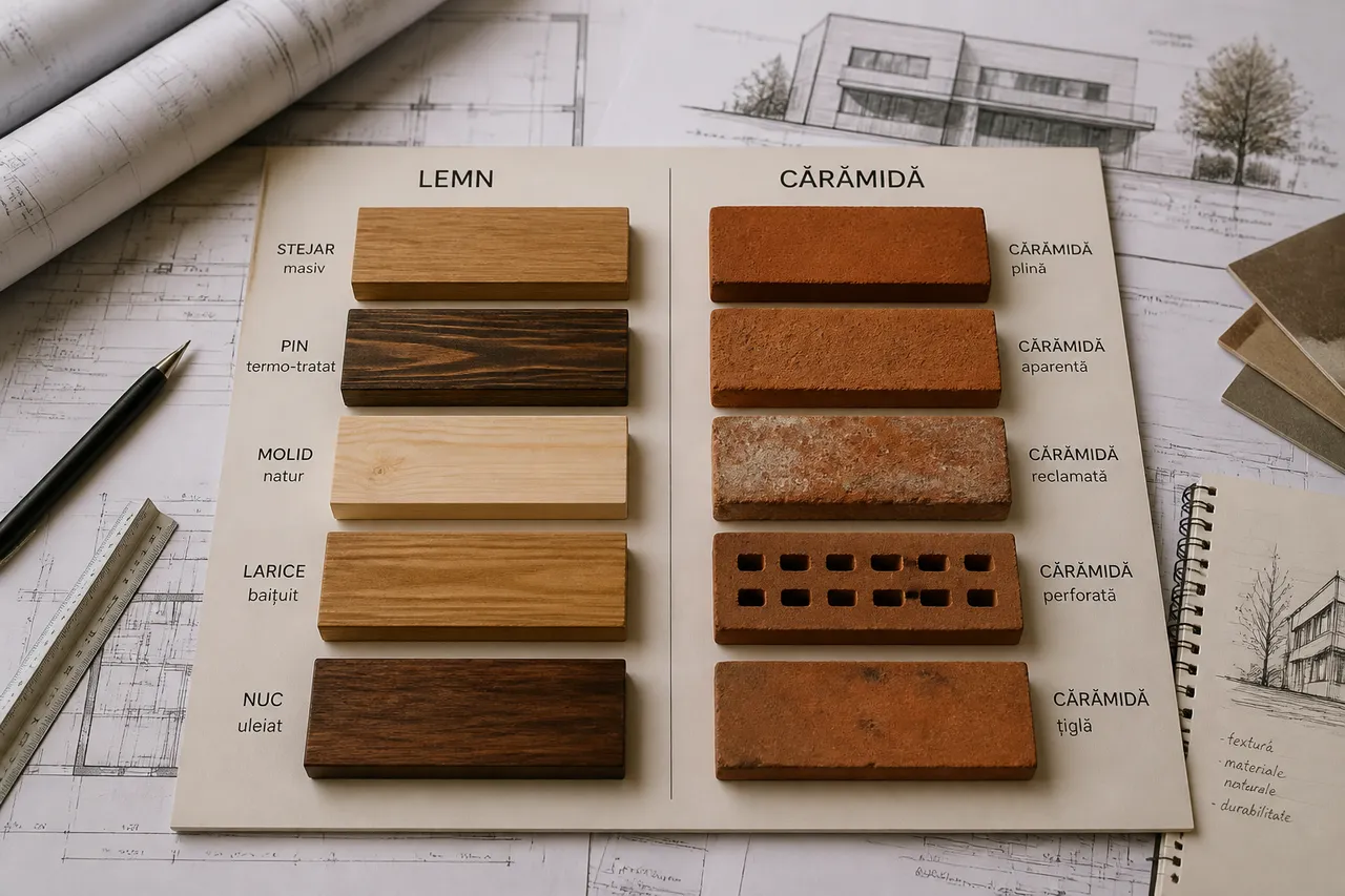 comparație materiale construcție lemn cărămidă
