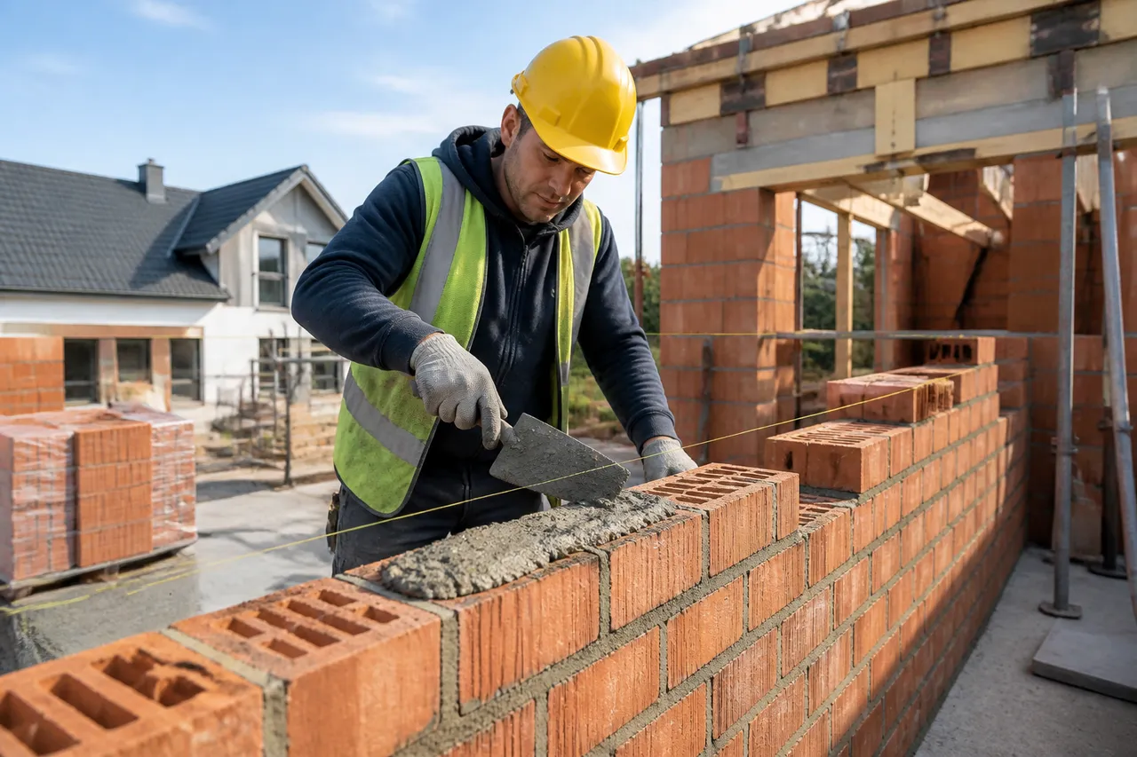 construcție casă din cărămidă zidărie tradițională