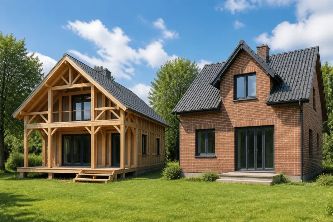 Construcție din lemn sau din cărămidă: ce alegi pentru casa ta Construcție din lemn sau din cărămidă