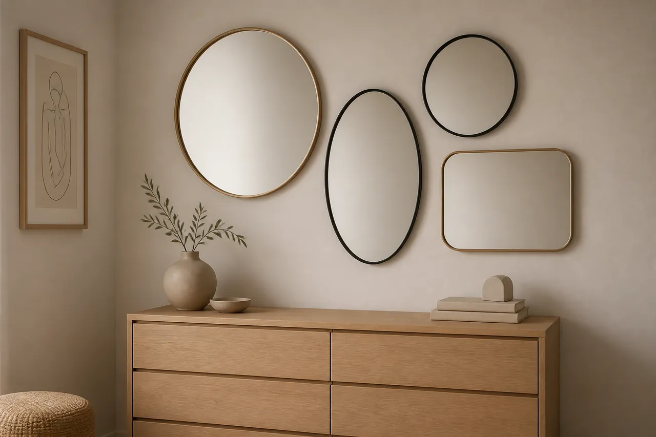 forme și rame pentru oglinzi decorative în spații mici