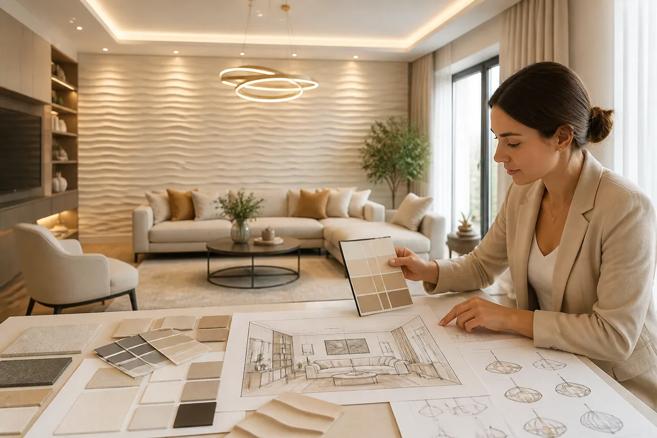 integrarea panourilor 3D într-un living modern