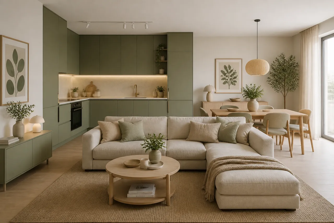 mobilier coordonat pentru living și bucătărie
