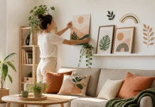 Pereți decorați fără găuri permanente prin soluții reversibile și ușor de schimbat Pereți decorați fără găuri permanente prin soluții reversibile și ușor de schimbat