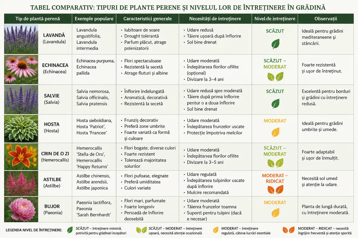 plante perene ușor de întreținut comparație