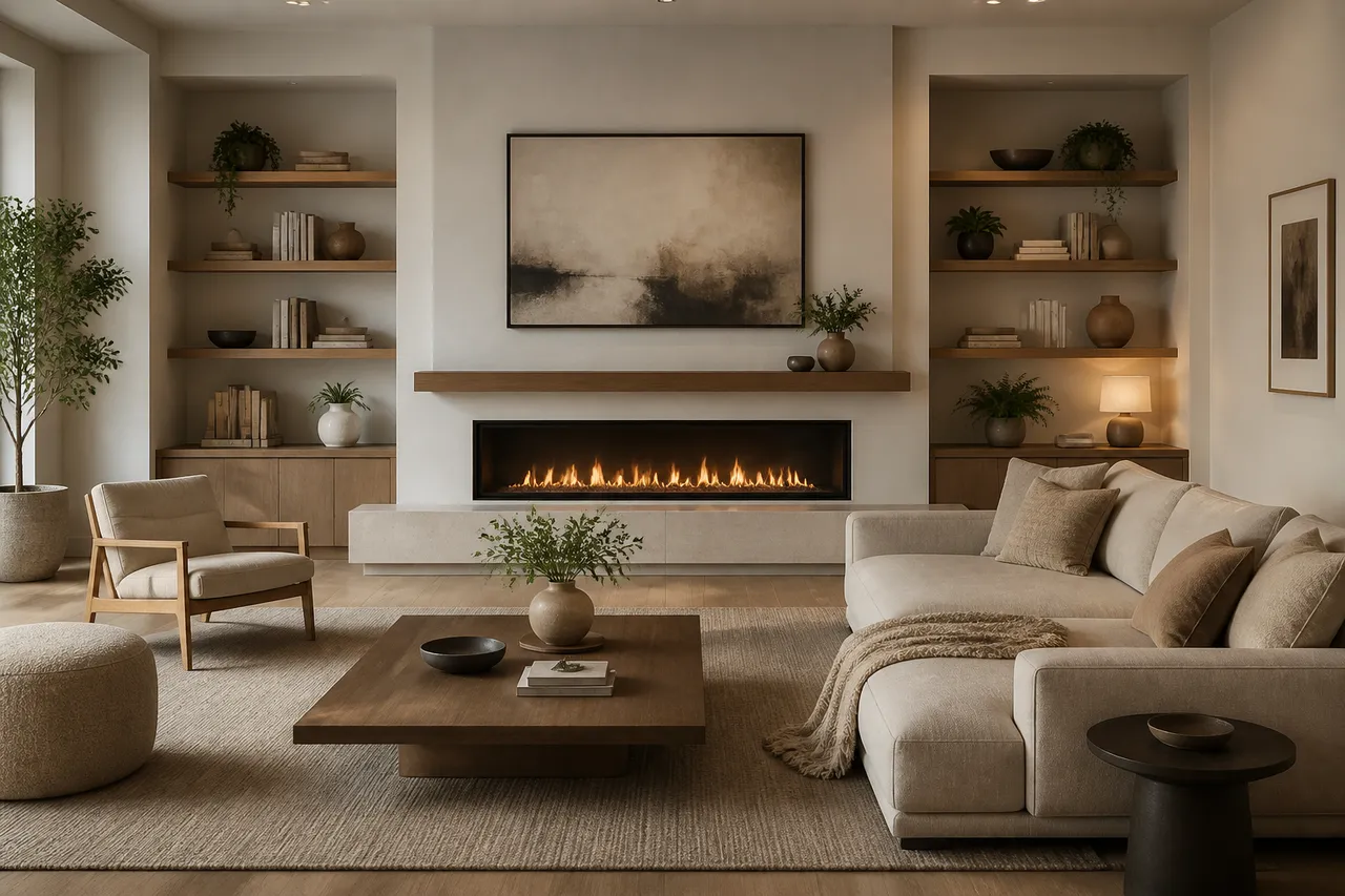 proporții șemineu mobilier living