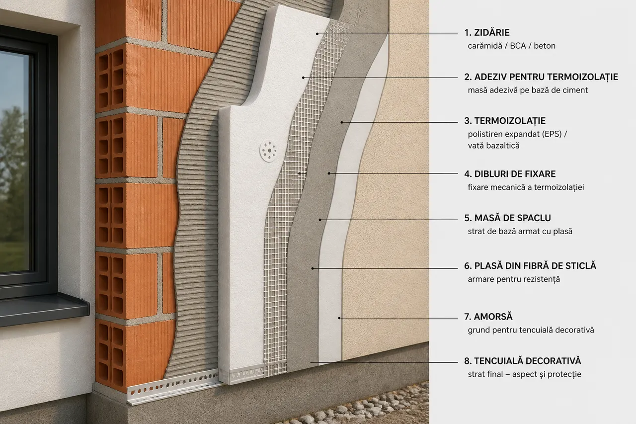 straturi corecte pentru tencuială decorativă de exterior