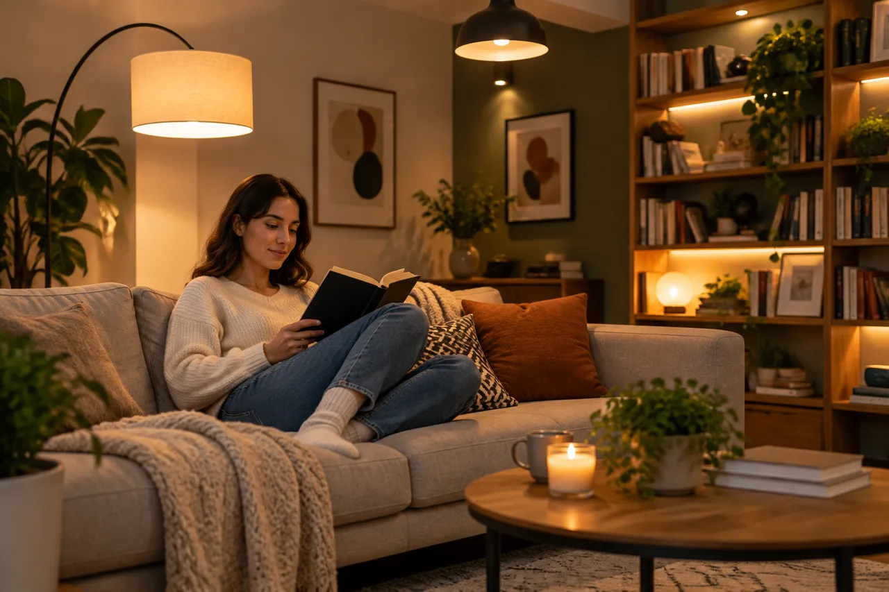iluminat living lumină caldă confortabilă