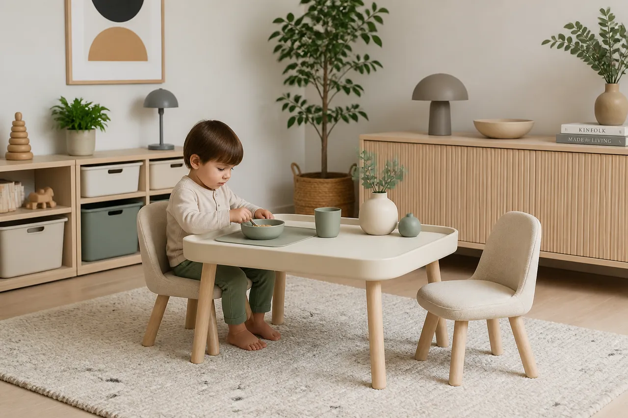 materiale lavabile pentru decor minimalist cu copii