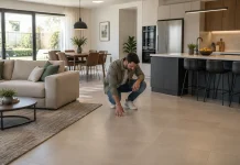Pardoseli continue între living și bucătărie pentru un spațiu coerent și rezistent Pardoseli continue între living și bucătărie pentru un spațiu coerent și rezistent