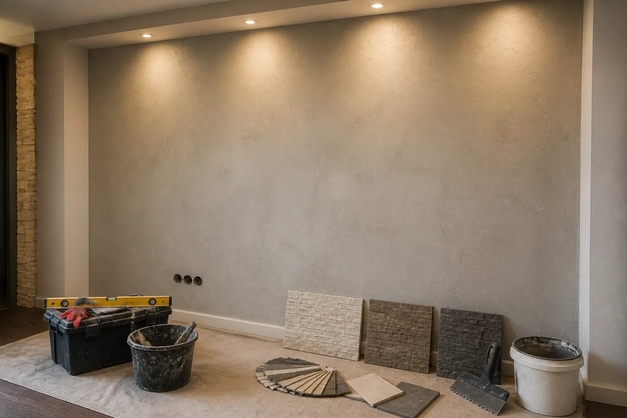 perete potrivit pentru piatră decorativă în interior