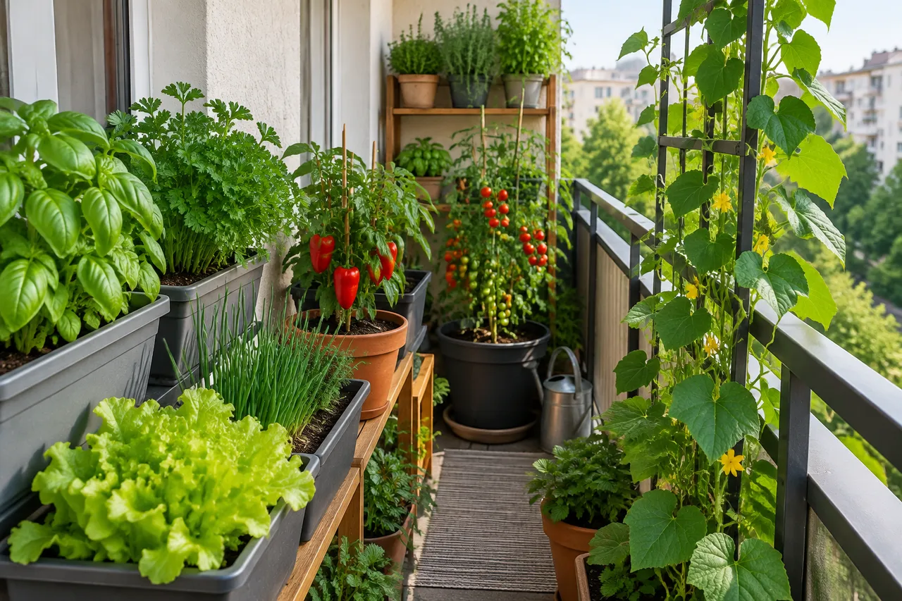 plante productive pentru grădină urbană pe balcon