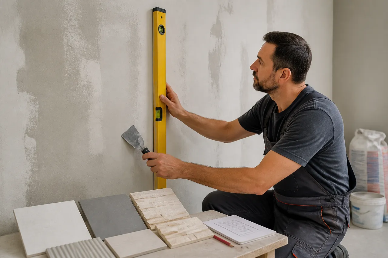 verificarea peretelui pentru placare cu piatră decorativă