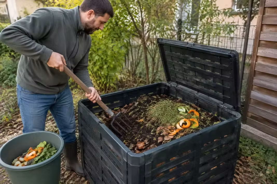 Compostul din resturi vegetale într-o curte mică se gestionează ușor Compostul din resturi vegetale într-o curte mică se gestionează ușor