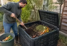 Compostul din resturi vegetale într-o curte mică se gestionează ușor Compostul din resturi vegetale într-o curte mică se gestionează ușor