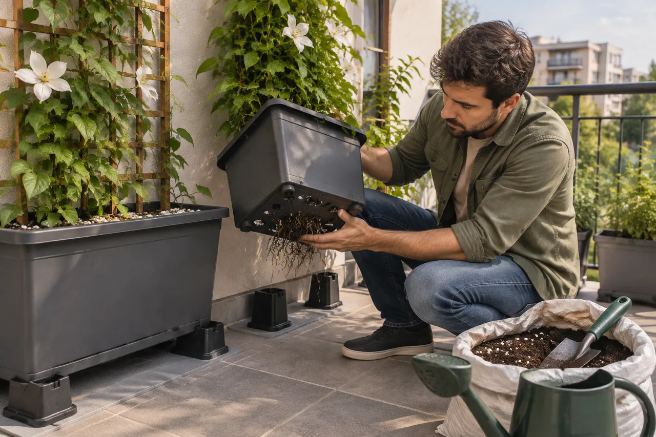 controlul rădăcinilor plantelor cățărătoare pe terasă