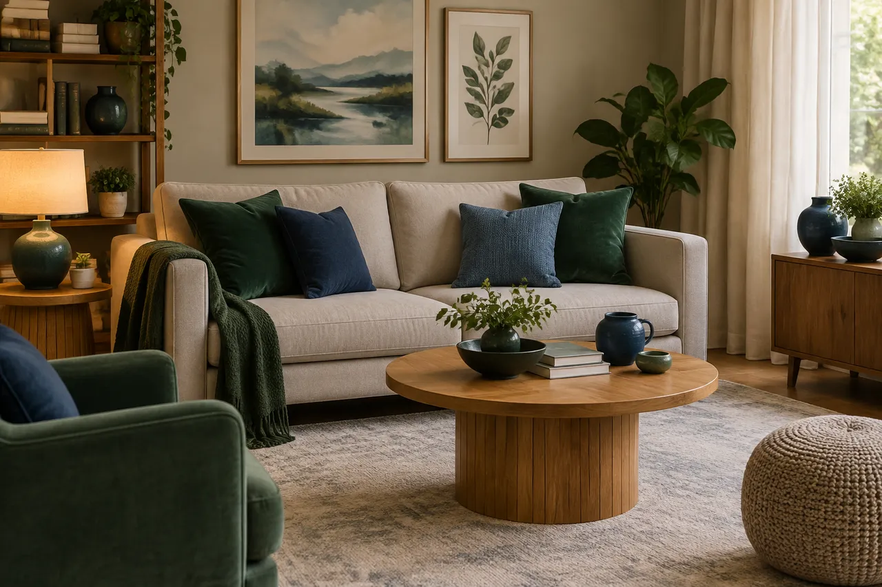 distribuirea culorilor în decorul livingului