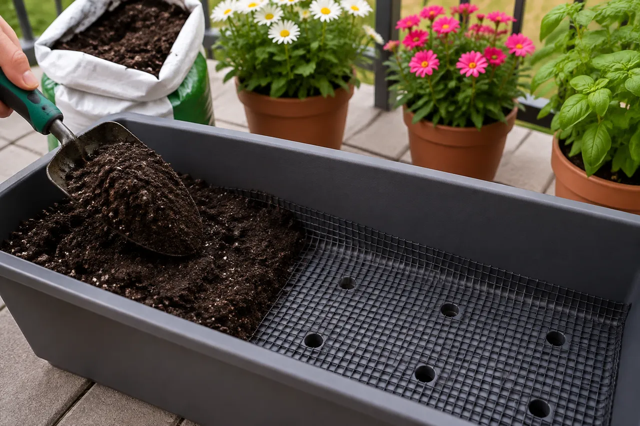 găuri de scurgere jardinieră mare și drenaj pentru rădăcini