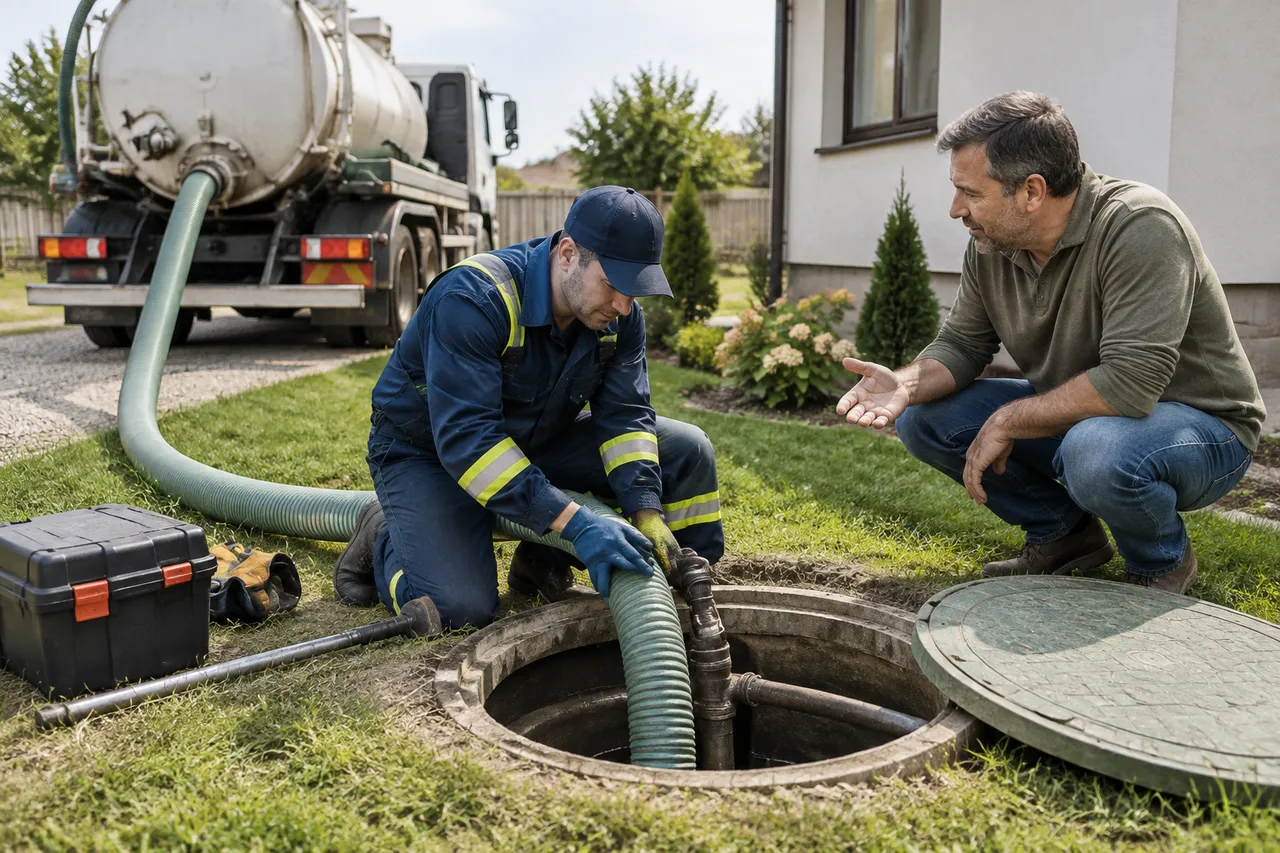 intervenție pentru blocaj la fosa septică