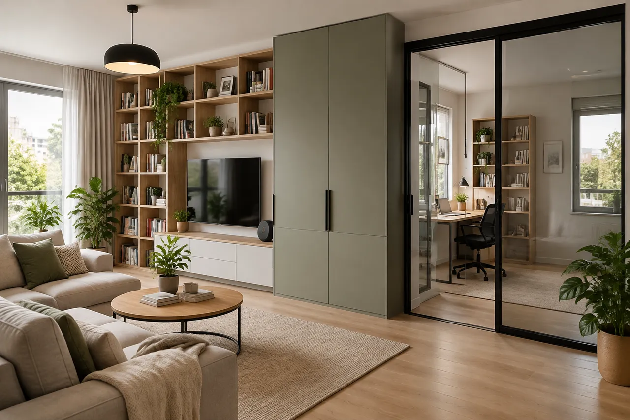 mobilier și uși glisante pentru compartimentare flexibilă