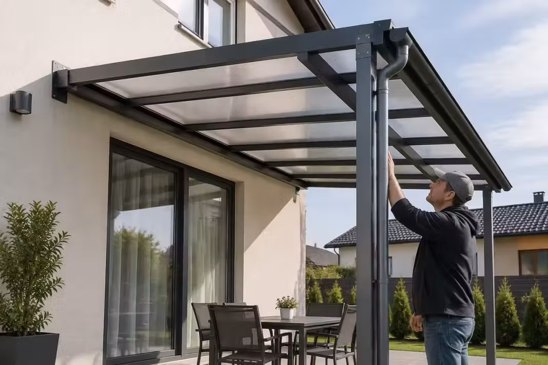 Pergola prinsă de fațada casei sau structură independentă Pergola prinsă de fațada casei sau structură independentă
