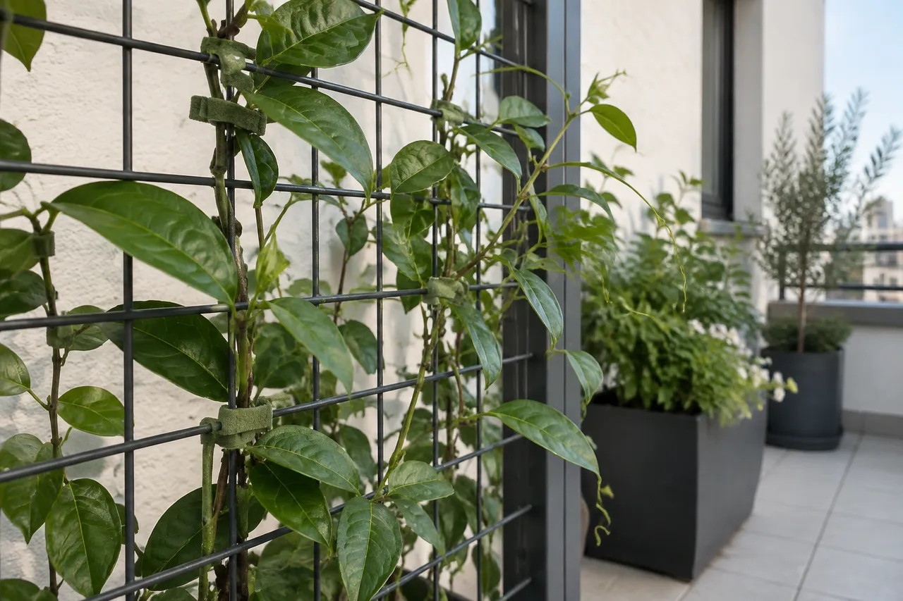 susținerea plantelor cățărătoare fără deteriorarea terasei